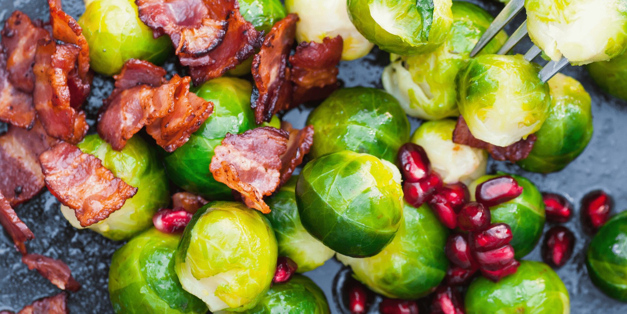 Balsamic Vinegar, Bacon & Pomegranate Brussels | Simon Howie Recipes