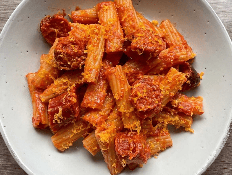 Elliot's Devil Dog Sausage Rigatoni | Simon Howie Recipes