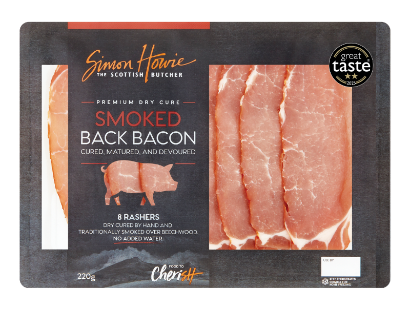 Premium Dry Cure Smoked Back Bacon 220g