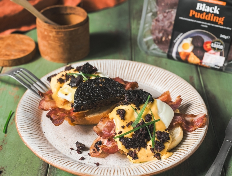 Black Pudding & Bacon Eggs Benedict