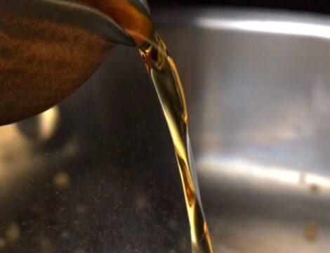 Haggis Potato Waffles with Eggs & Peppercorn Sauce