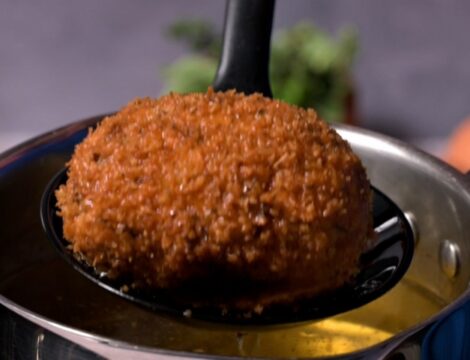 Black Pudding Scotch Eggs with runny yolk