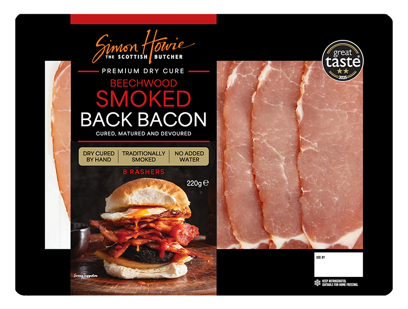 Premium Dry Cure Smoked Back Bacon 220g