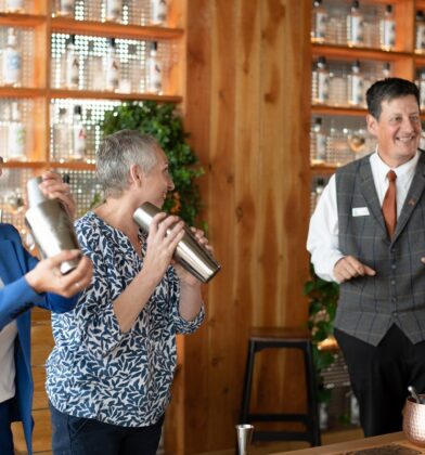 Cocktail making at Arbikie Distillery Experience, near Montrose