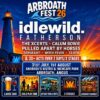 Arbroath Fest 26 poster: Idlewild & Fatherson headline, with supporting acts. Event on 31st July-1st Aug in Arbroath.